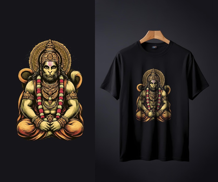PSD una camiseta negra con un símbolo de un dios con un símbolo dorado en él