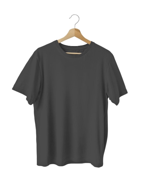 Camiseta negra sobre un fondo blanco