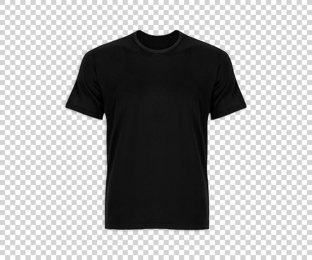 Camiseta negra sobre un fondo transparente