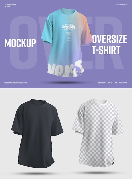 Camiseta oversize Mockups. Fácil de personalizar colores, todos los elementos, camiseta, fondo.