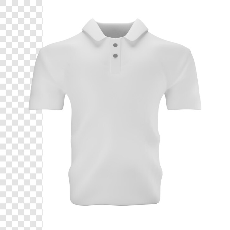 PSD camiseta polo 3d blanca