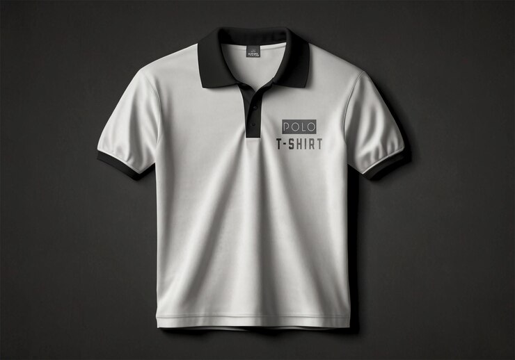 Camiseta de polo blanca desde el frente