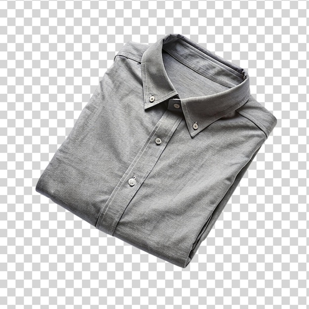 PSD camiseta de polo gris aislada sobre un fondo transparente