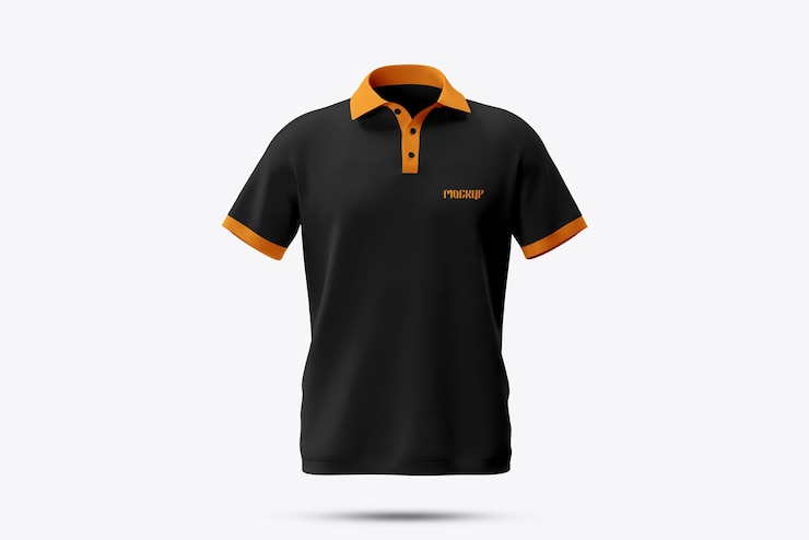Camiseta Polo Negra Modelo Corporativo Realista de la Compañía