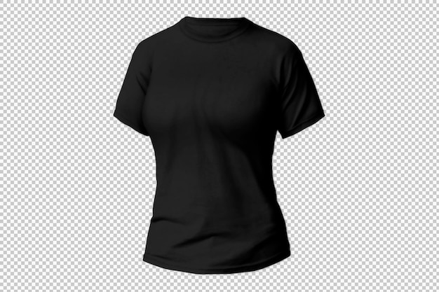 Camiseta preta isolada para mulheres