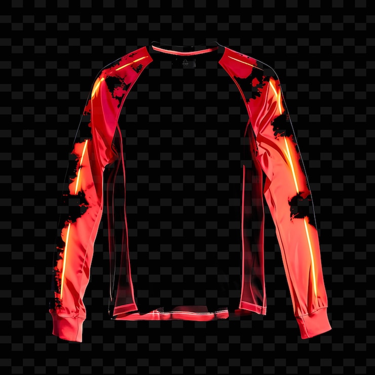 PSD camiseta raglan con mangas de contraste hechas con acetato voile g png ropa de moda de neón única