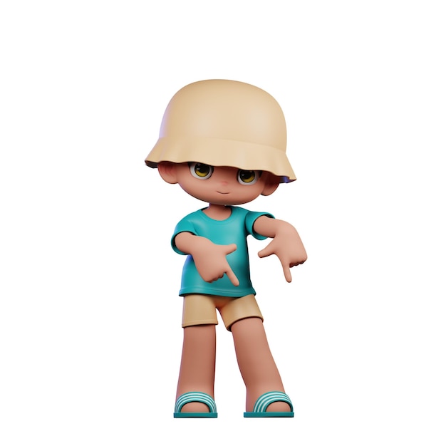 La camiseta de Tosca para niños 3D apunta hacia abajo
