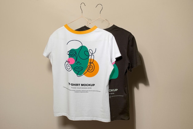 Camisetas legais em maquete de estúdio
