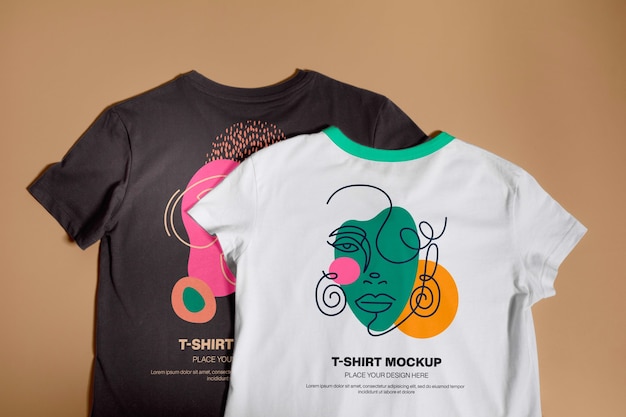 Camisetas legais em maquete de estúdio