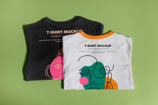Camisetas legais em maquete de estúdio