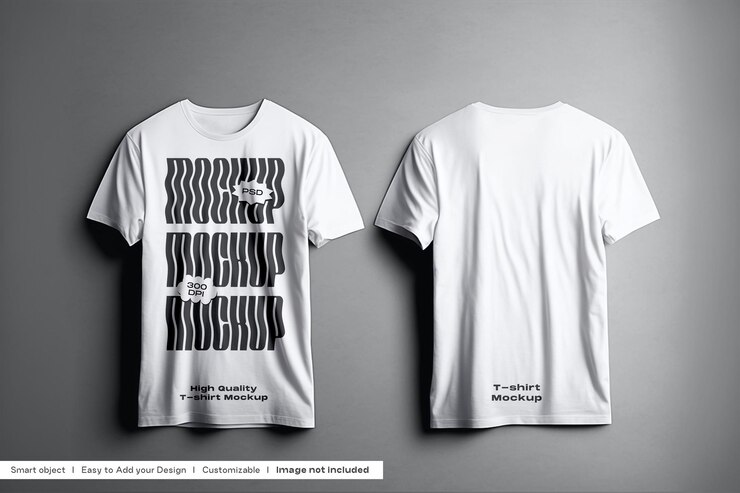 Camisetas Mockup frente e verso Branco Masculino TShirt Photoshop Mockup 3D Tshirt Mockup t shirt psd