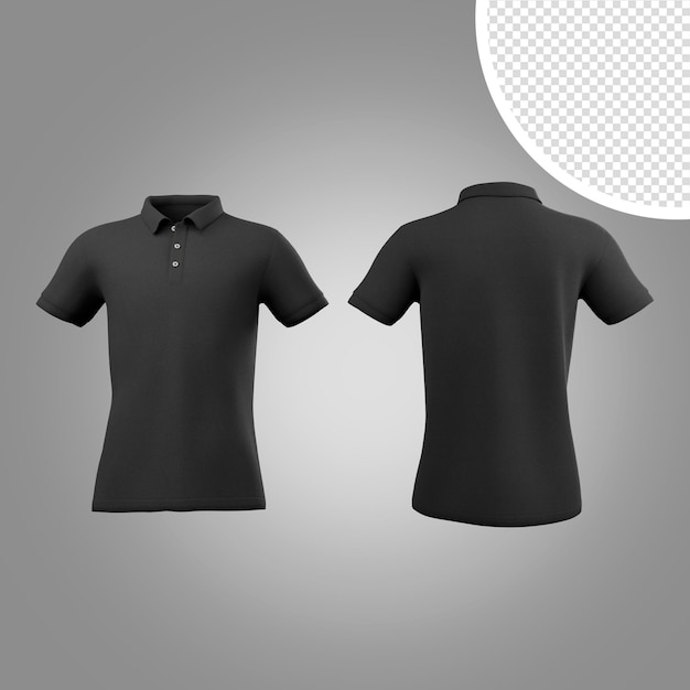 Camisetas pretas - vista frontal e traseira