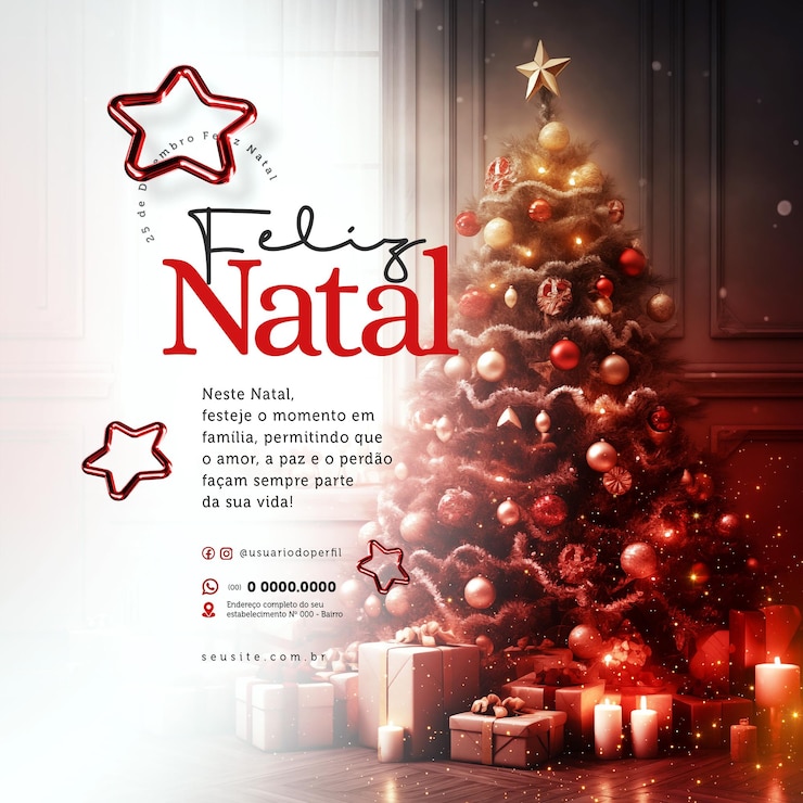 PSD campagna feliz natal concept merry christmas post campagna post modello di social media