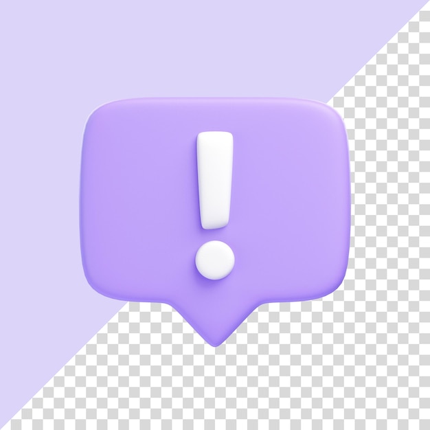 Campana de atención de peligro púrpura o alerta de notificaciones de emergencia aislada en un icono 3D de fondo púrpura