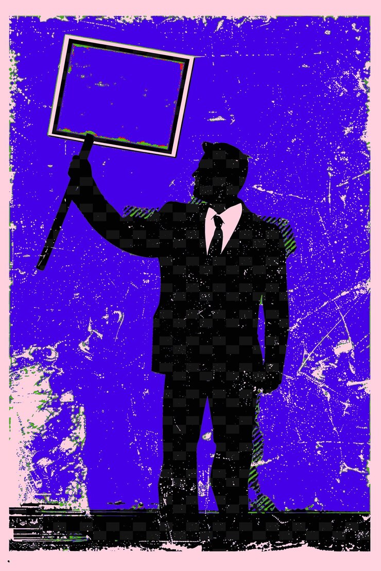 PSD campaña con un candidato presidencial que aboga por la campaña electoral de bitcoi flat illustration