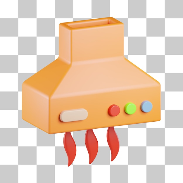 Campana de cocina icono 3D