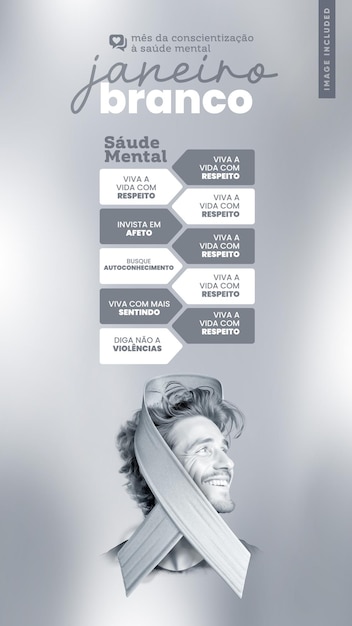 Campaña de enero blanco de historias en salud mental de brasil