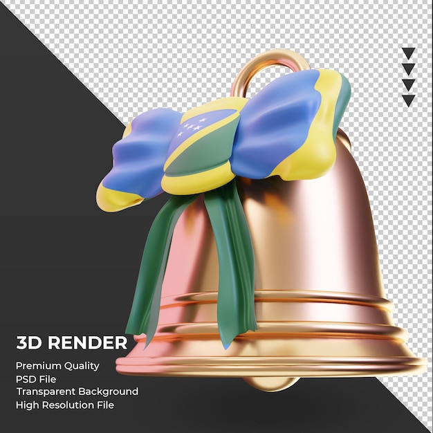 PSD campana de navidad 3d bandera de las islas salomón renderizado vista derecha