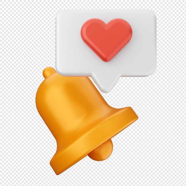 La campana de notificación 3D es una charla de amor.