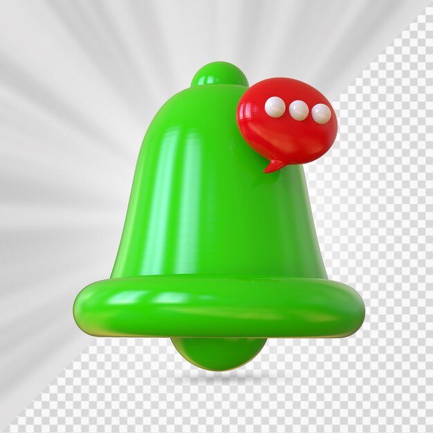 Campana de notificación con icono de chat