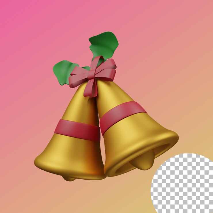 Las campanas rojas de Navidad en 3D