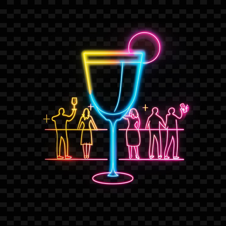 PSD campanha de angariação de fundos da shimmering neon com doadores e convidados l neon line art city view background