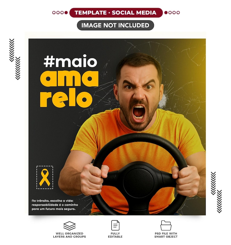 PSD campanha de conscientização sobre segurança rodoviária post nas redes sociais