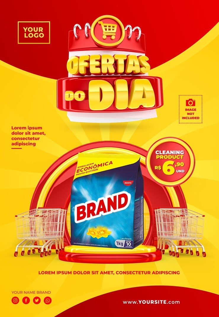 PSD campanha de marketing no brasil template design 3d render