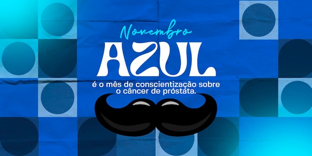 Campanha de prevenção azul de novembro nas mídias sociais gratuitas da PSD