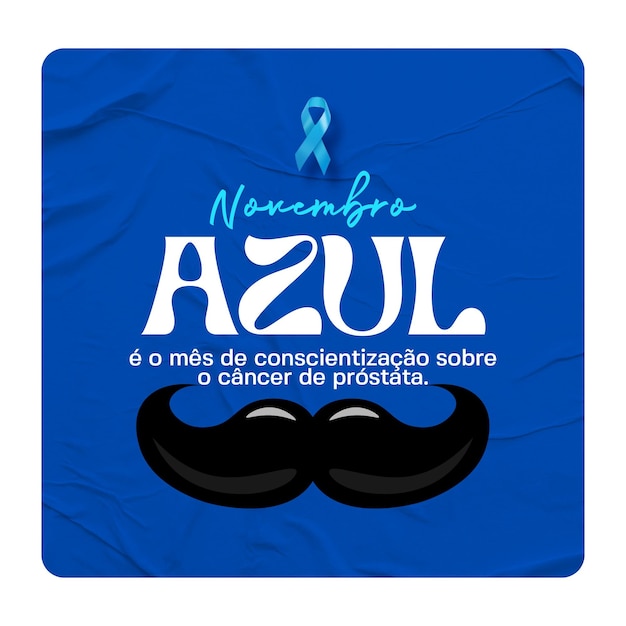 Campanha de prevenção azul de novembro nas mídias sociais gratuitas da PSD