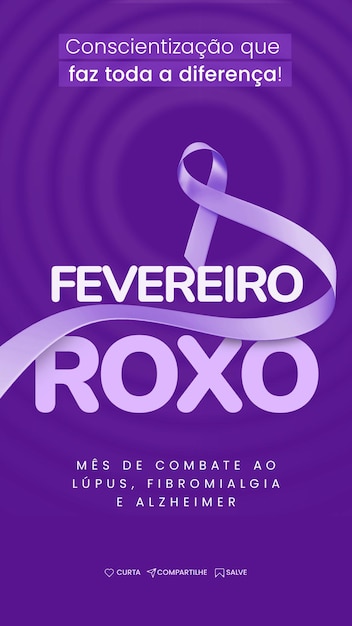 Campanha fevereiro roxo media social campanha purple februário media social