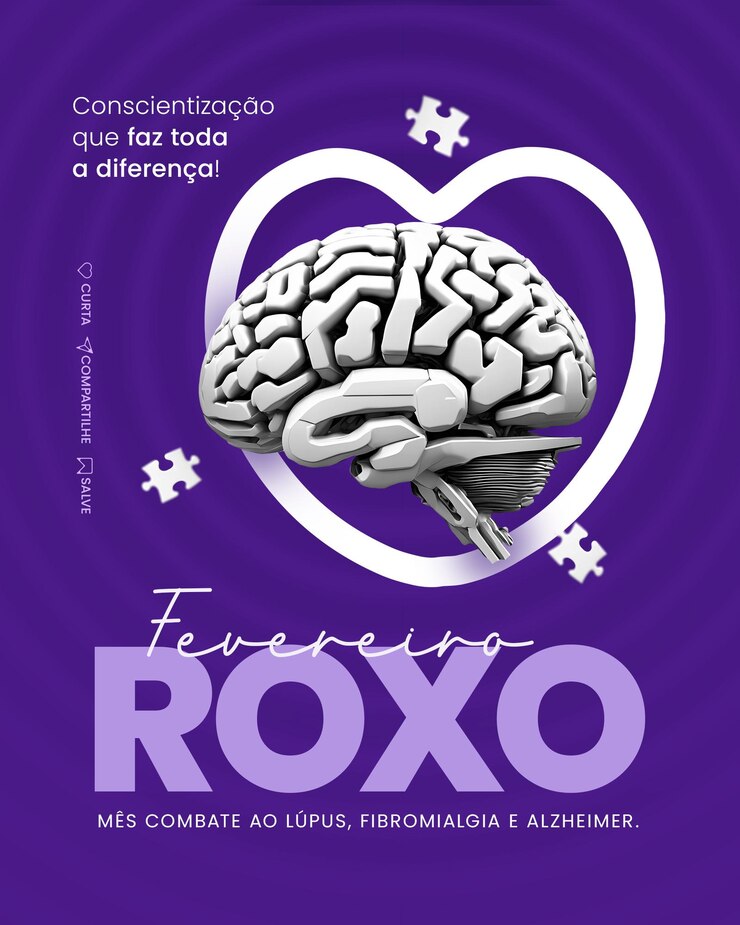 PSD campanha fevereiro roxo social media purple february kampagne für soziale medien