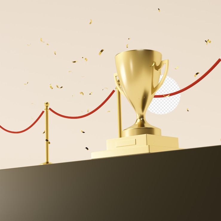PSD campeonato trofeo de oro premio deportivo concepto de éxito y logro