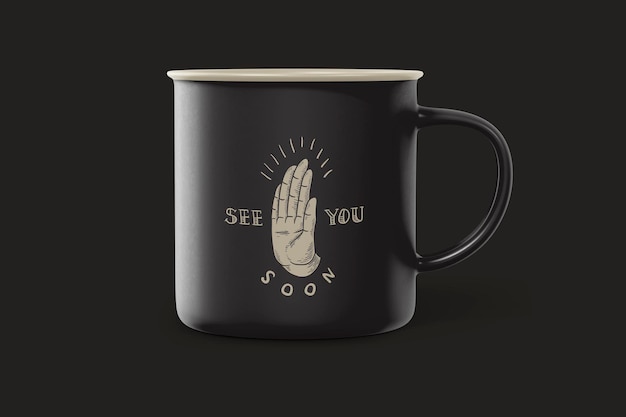 Camping-Becher-Mockup Vintage-Produkt-Design-PSD