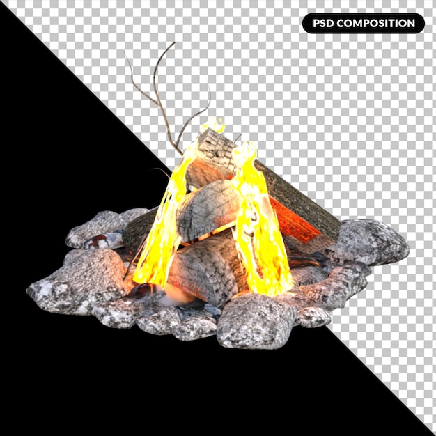 Camping-outdoor-assets 3d-rendering isolierte premium-psd