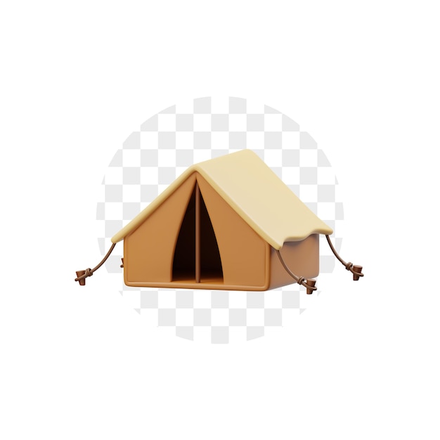 Camping-Zelt 3D-Illustration Premium für PSD