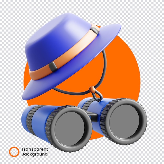 Campingmütze mit binokularem 3D-transparenten Hintergrund