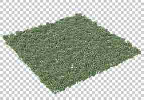 PSD campo de hierba con ilustración de renderizado 3d de fondo transparente