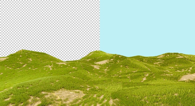 PSD campo de hierba verde paisaje 3d de un césped verde textura de hierba