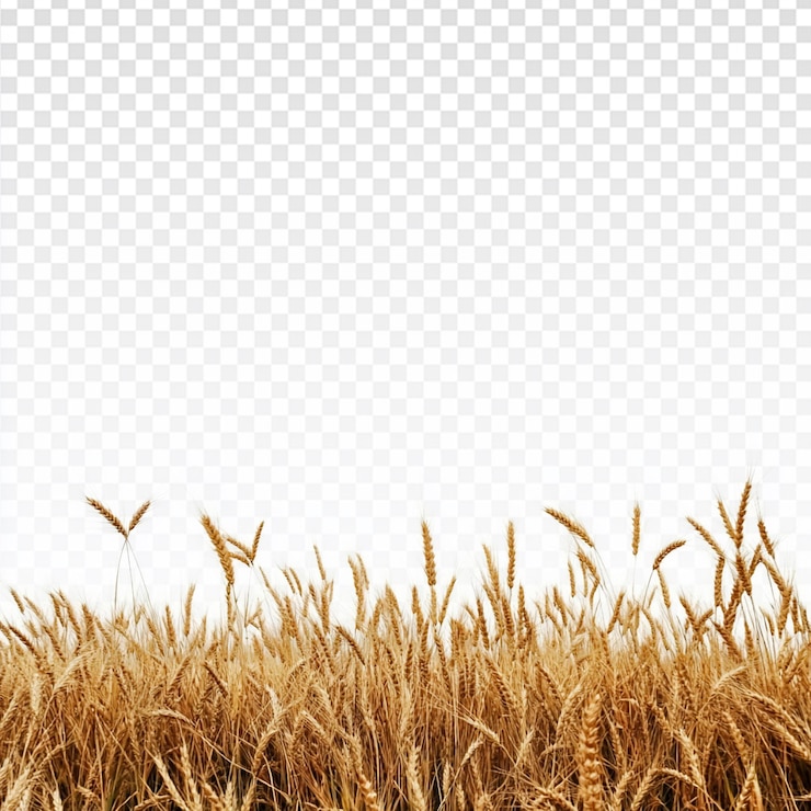 PSD un campo de trigo aislado sobre un fondo blanco para un uso creativo