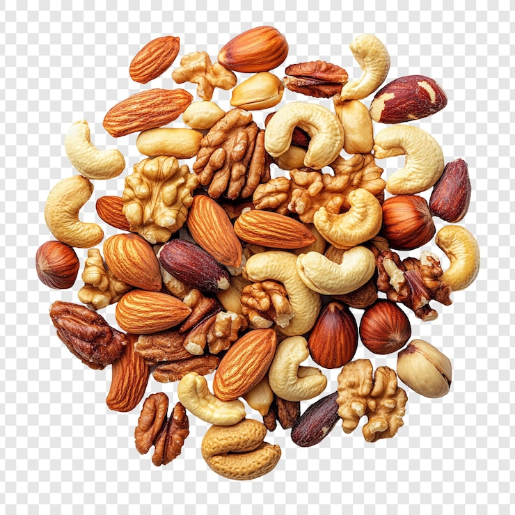 PSD campuran kacang mete, kacang kenari, dan almond