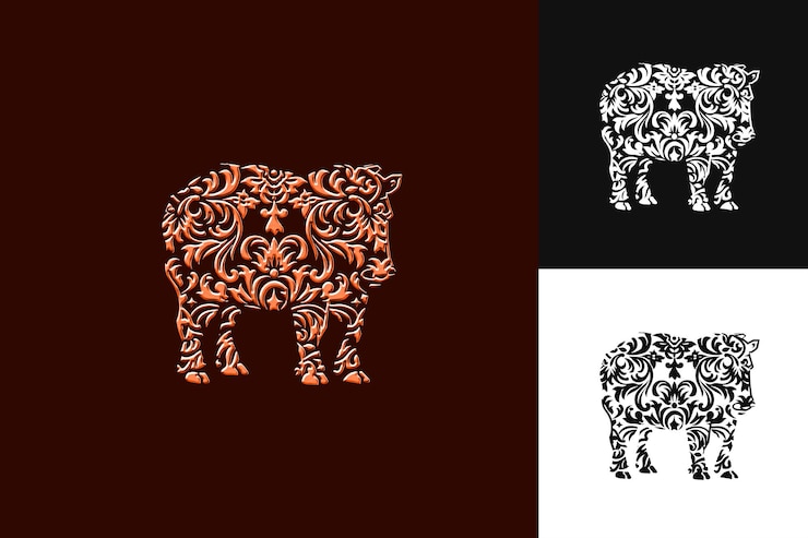 PSD camu camu con silueta de tapir y diseño minimalista con diseño vectorial de ilustraciones creativas d