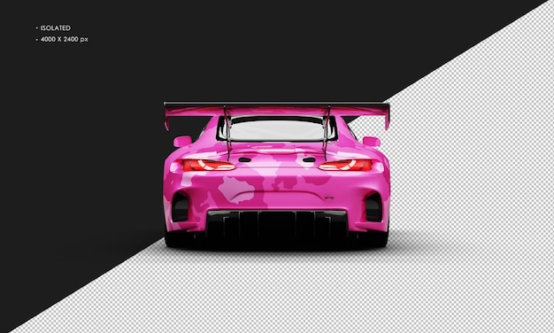 Camuflaje rosa metálico realista aislado de alto rendimiento para automóviles de carreras deportivos traseros