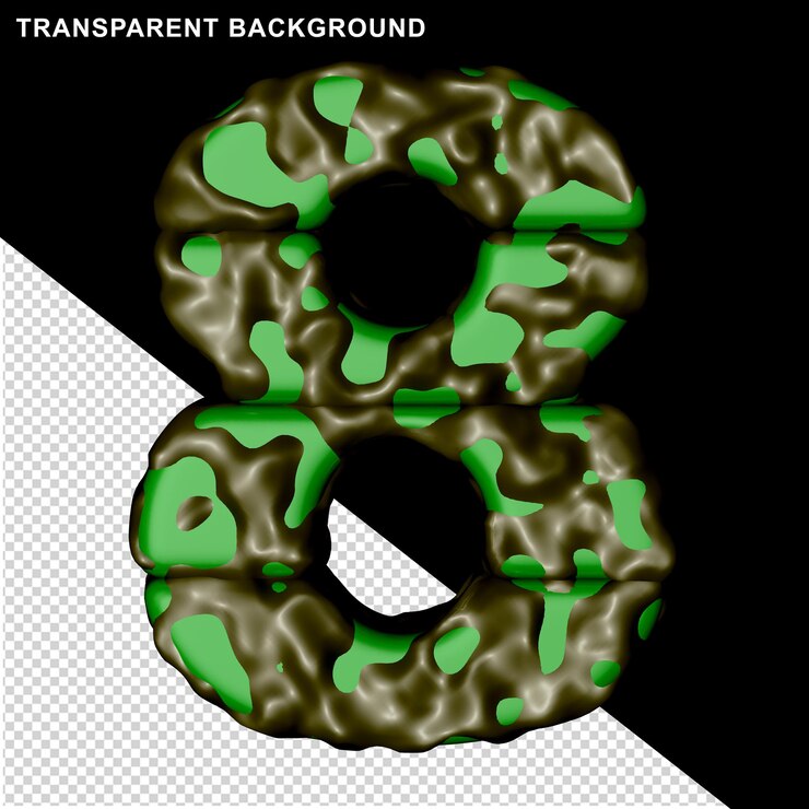 PSD camuflaje verde 3d número 8