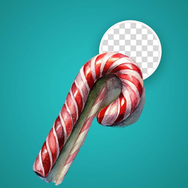 PSD caña de caramelo de navidad 3d aislada sobre un fondo transparente