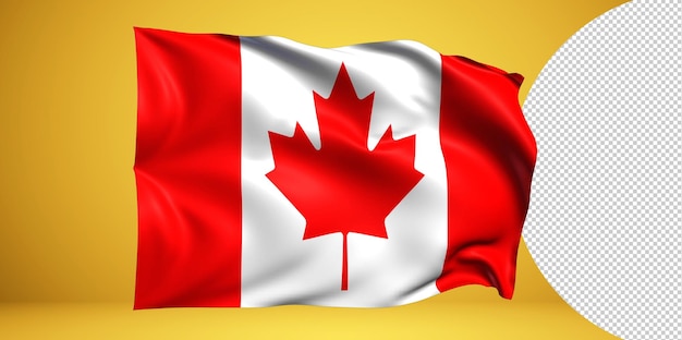 Canadá acenando a bandeira realista isolado em png transparente