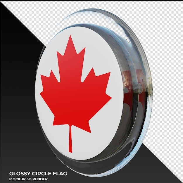 Canada0002 Drapeau De Cercle Brillant Texturé 3d Réaliste