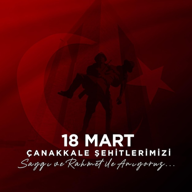 PSD canakkale zaferi 18 de marzo mustafa kemal gelibolu aniti kirmizi bayrak bandera roja de pavo