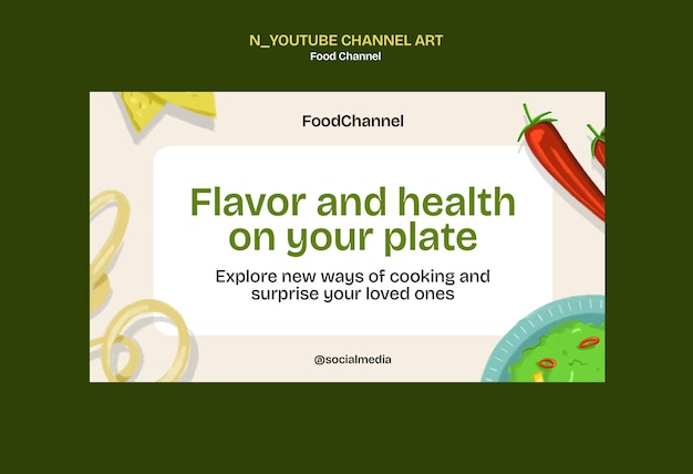 PSD canal de comida arte del canal de youtube
