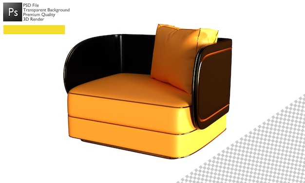 canapé et chaise low poly 3d